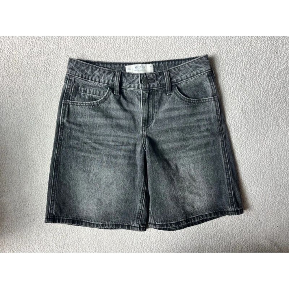 Hollister Low Rise Baggy Jorts Black Womens 0